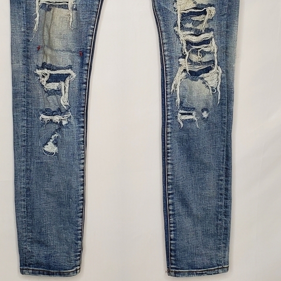 Lifted Anchors Distressed Men's Jeans Size 32 Faded Patched Denim Grunge Rare - Picture 6 of 14